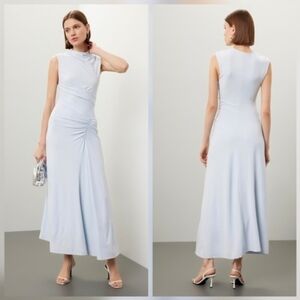 SIMKHAI Acacia Midi Dress Hourglass Cap sleeves Cowl neck Size XS